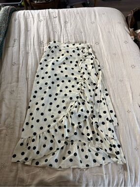 asos polkadot wrap skirt